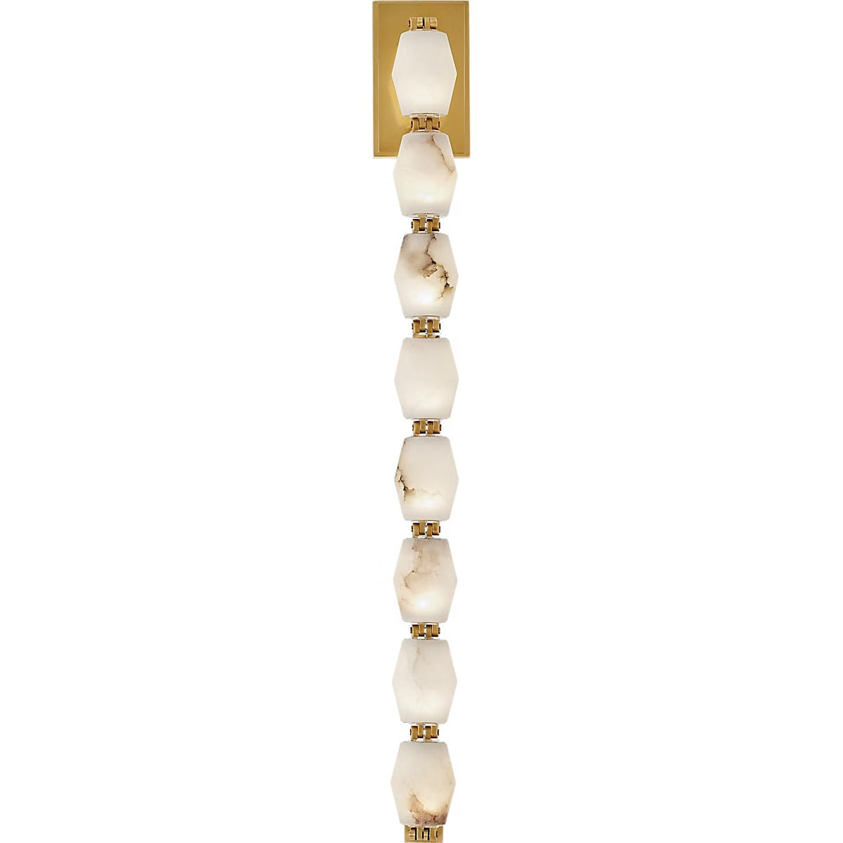 Alabaster Pillar Sconce – Solid Faceted Alabaster & Modular Aluminum LED Wall Light