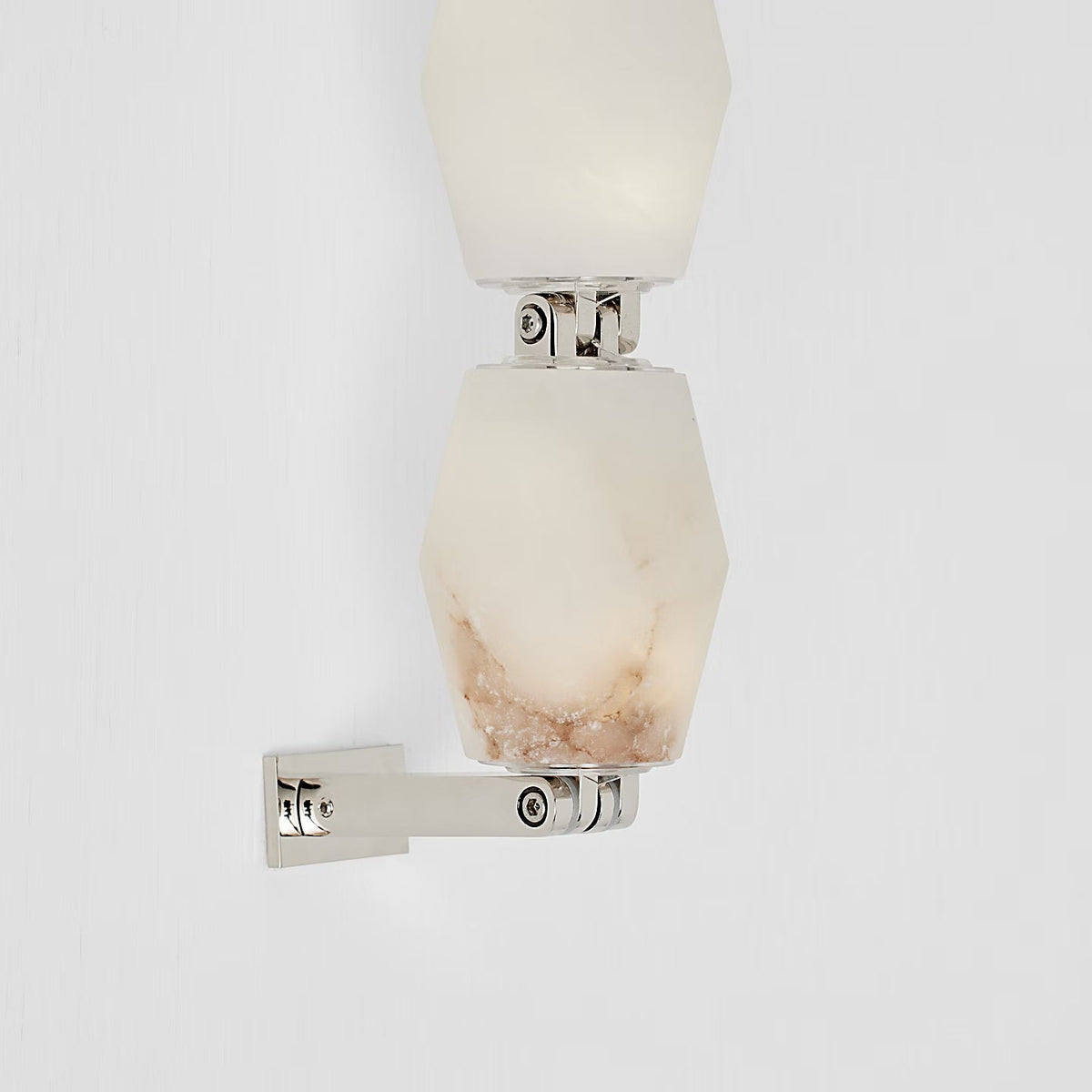 Alabaster Pillar Sconce – Solid Faceted Alabaster & Modular Aluminum LED Wall Light
