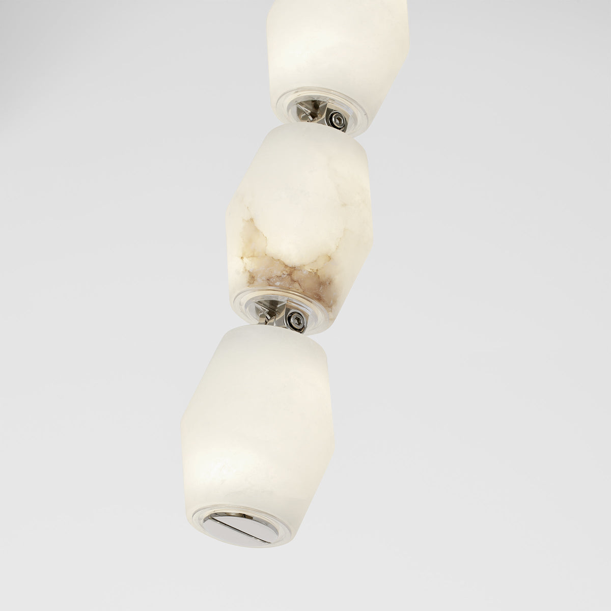 Alabaster Pillar Sconce – Solid Faceted Alabaster & Modular Aluminum LED Wall Light
