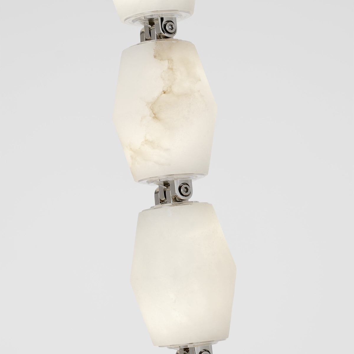 Alabaster Pillar Sconce – Solid Faceted Alabaster & Modular Aluminum LED Wall Light