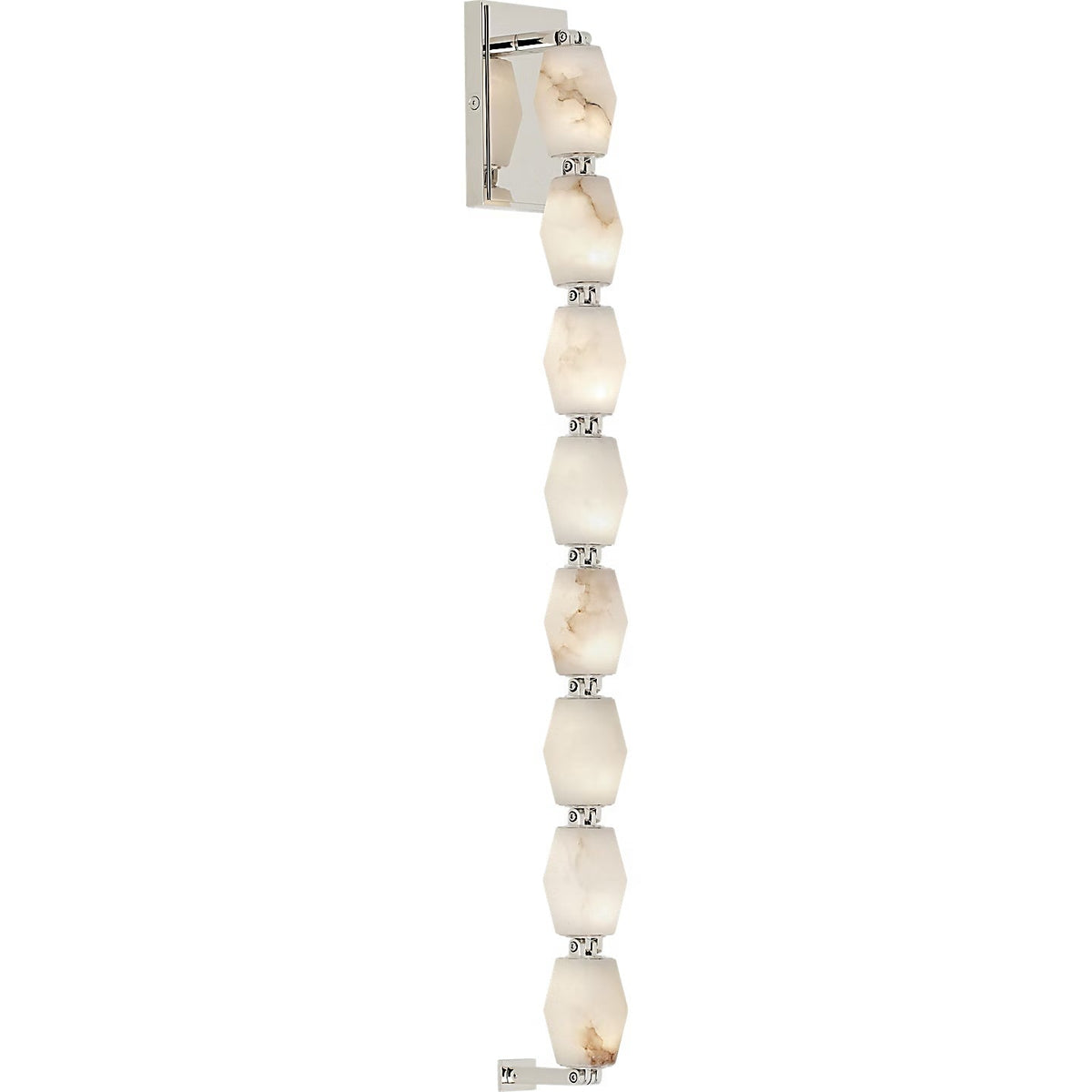 Alabaster Pillar Sconce – Solid Faceted Alabaster & Modular Aluminum LED Wall Light