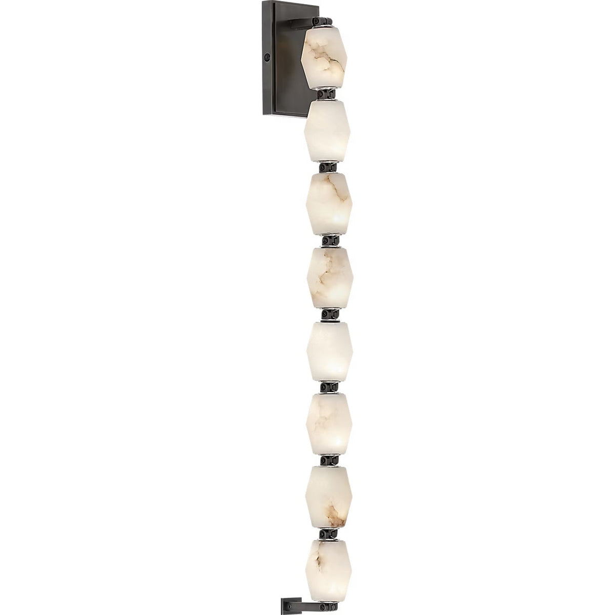 Alabaster Pillar Sconce – Solid Faceted Alabaster & Modular Aluminum LED Wall Light