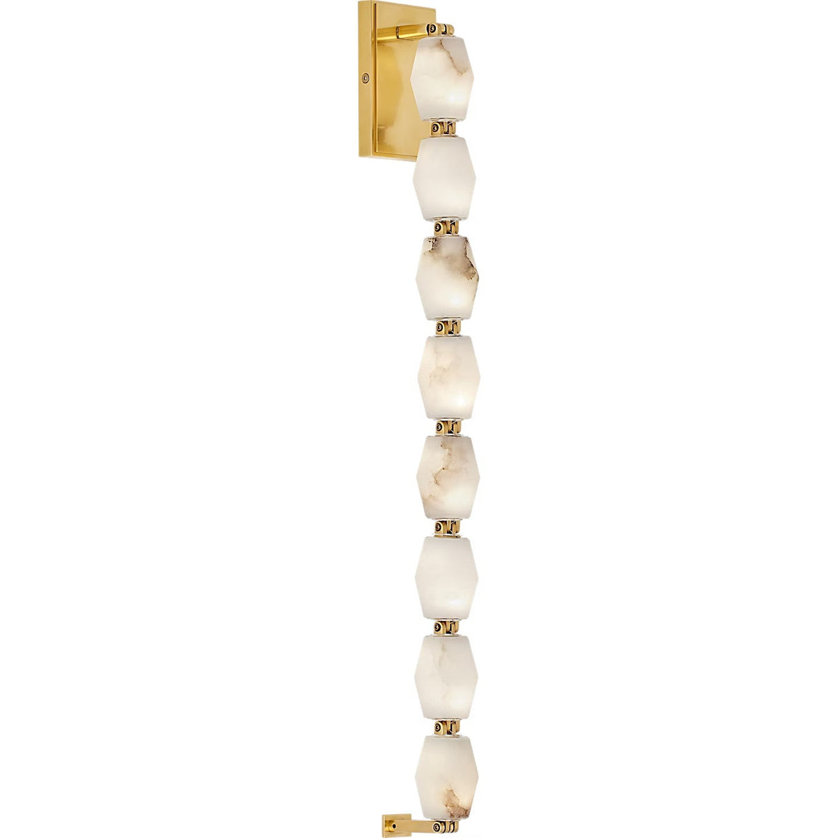 Alabaster Pillar Sconce – Solid Faceted Alabaster & Modular Aluminum LED Wall Light