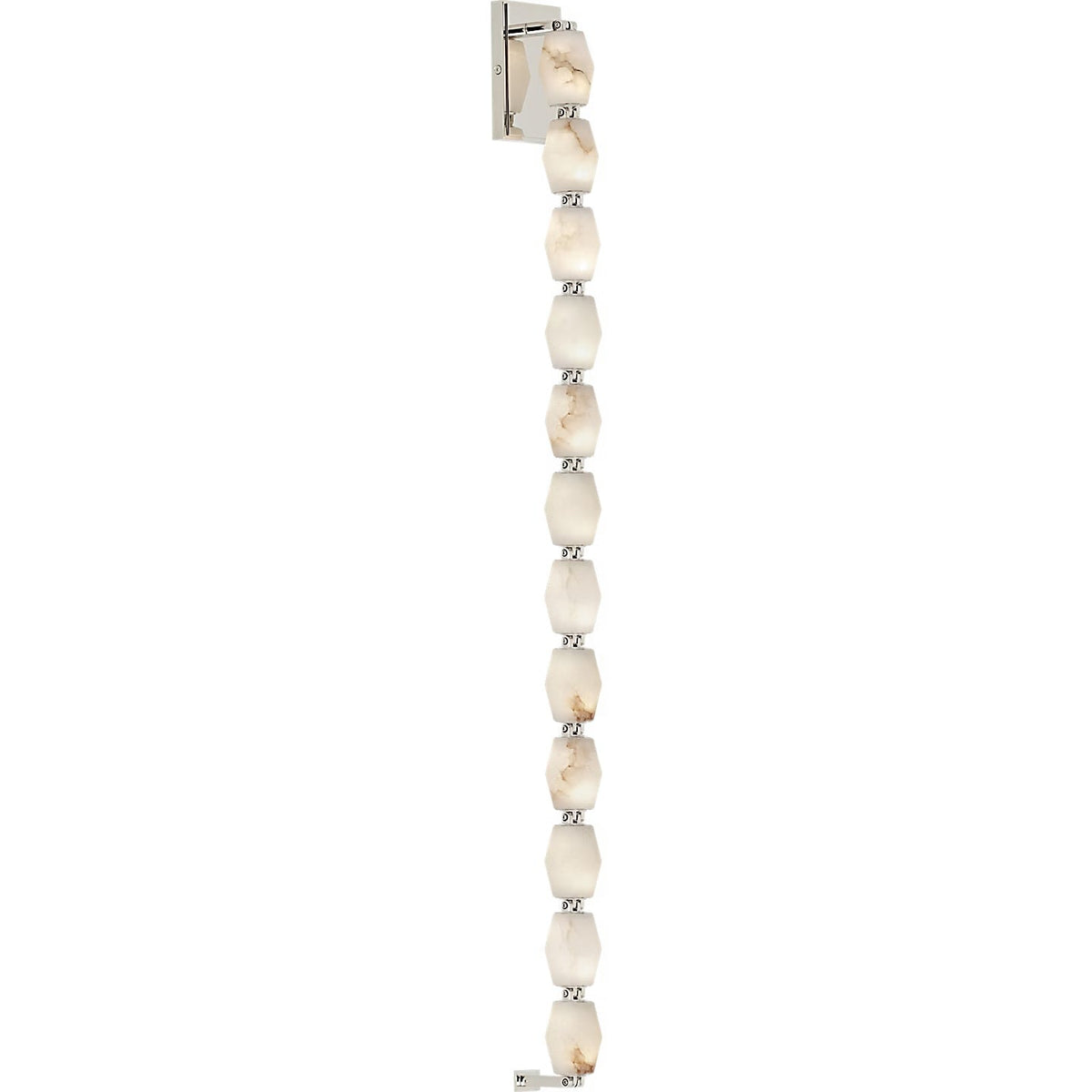 Alabaster Pillar Sconce – Solid Faceted Alabaster & Modular Aluminum LED Wall Light