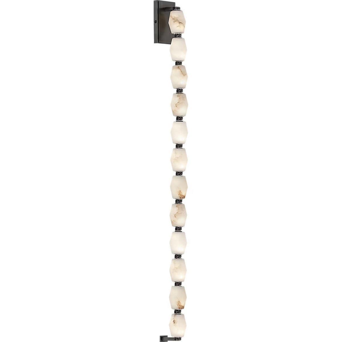 Alabaster Pillar Sconce – Solid Faceted Alabaster & Modular Aluminum LED Wall Light