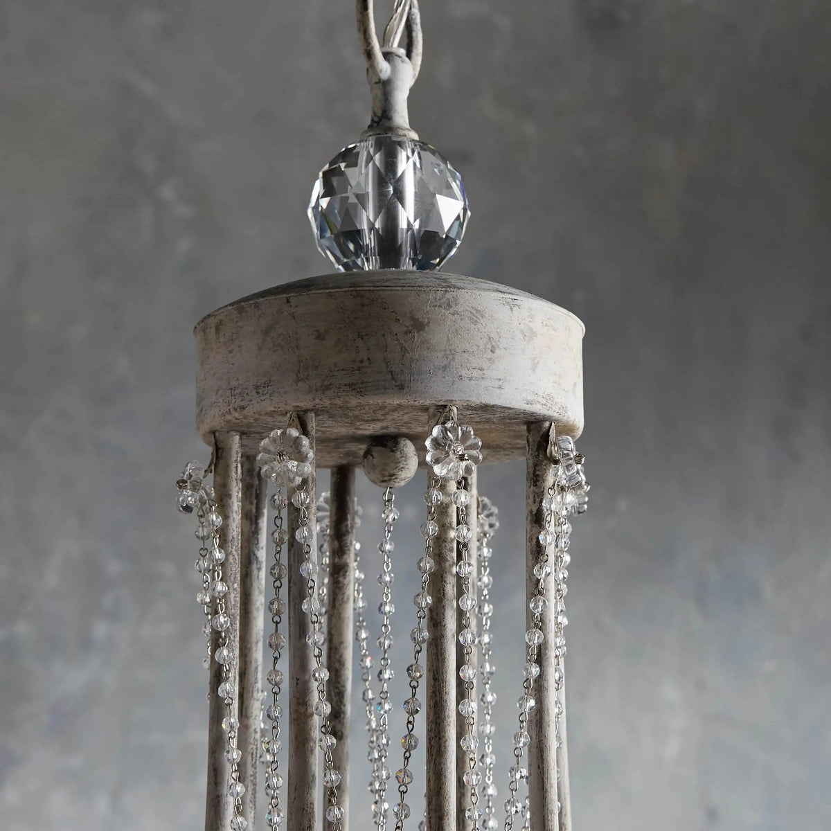 Collier Crystal Chandelier – French Country Weathered Iron & Crystal Chandelier