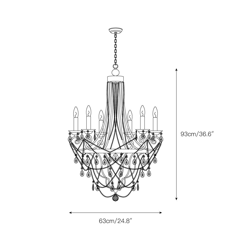 Collier Crystal Chandelier – French Country Weathered Iron & Crystal Chandelier