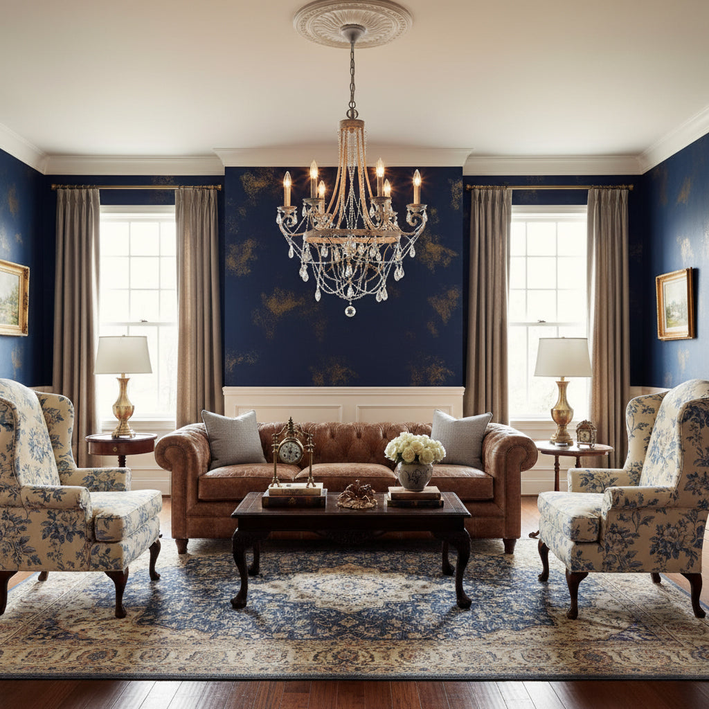 Collier Crystal Chandelier – French Country Weathered Iron & Crystal Chandelier