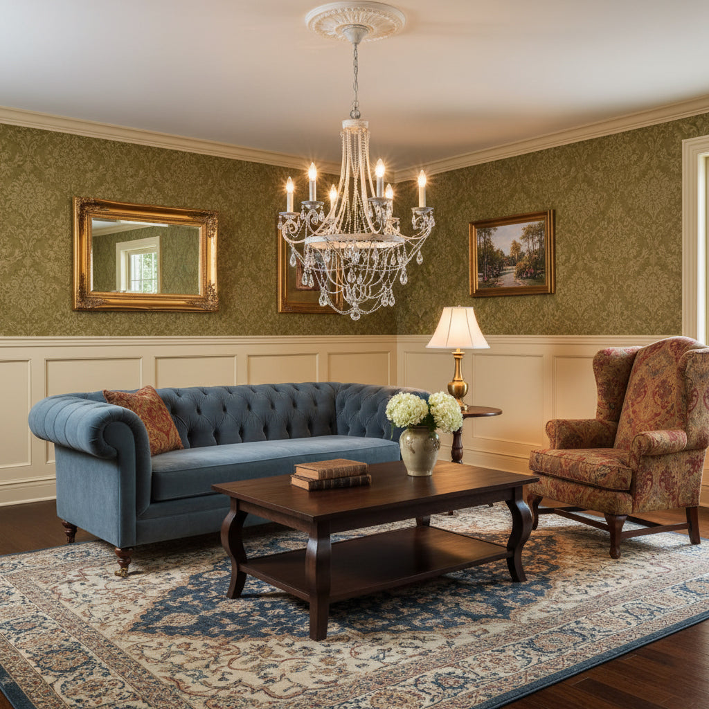 Collier Crystal Chandelier – French Country Weathered Iron & Crystal Chandelier