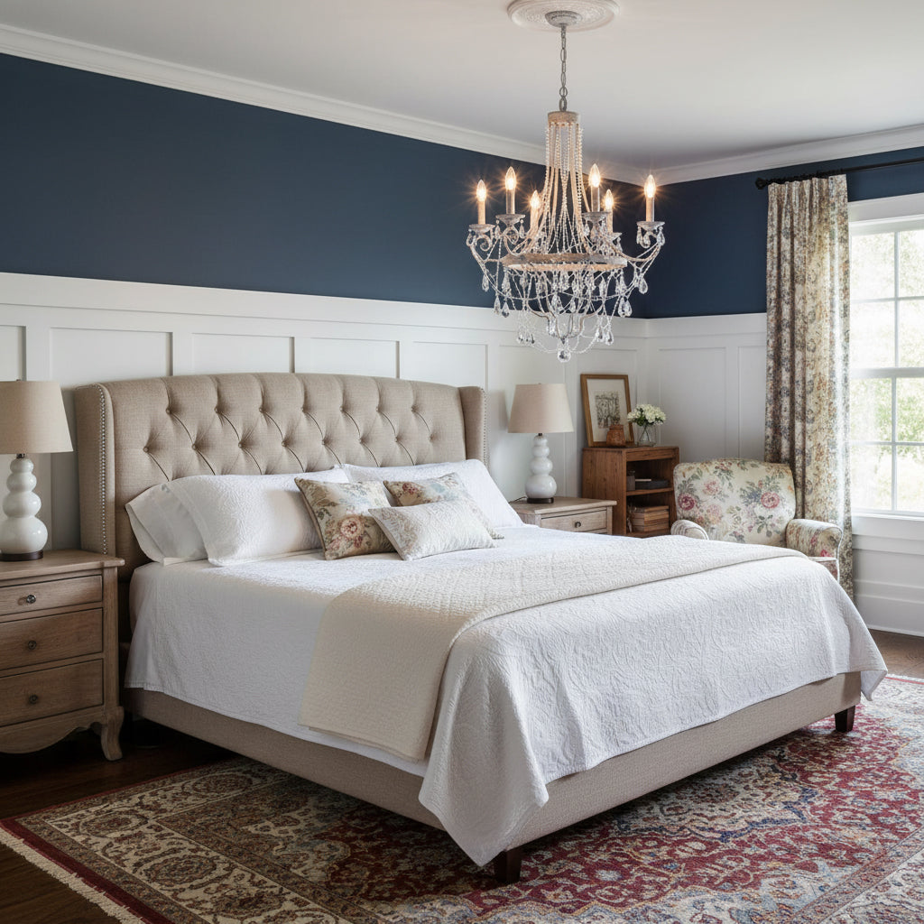 Collier Crystal Chandelier – French Country Weathered Iron & Crystal Chandelier