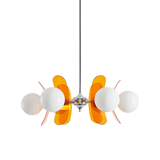 Coloured Sputnik Chandelier – Retro Modern Chrome, Glass & Acrylic Pendant