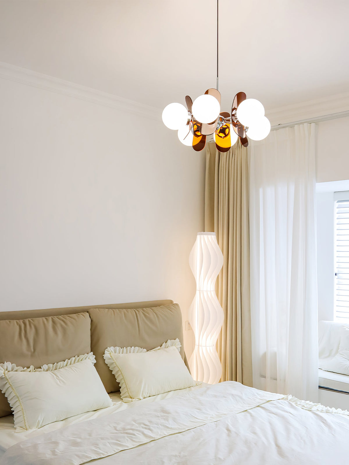 Coloured Sputnik Chandelier – Retro Modern Chrome, Glass & Acrylic Pendant