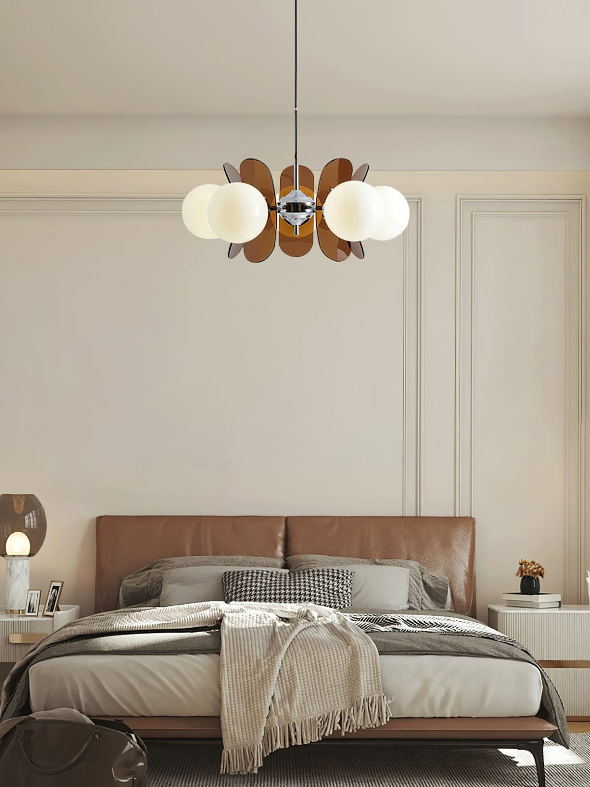 Coloured Sputnik Chandelier – Retro Modern Chrome, Glass & Acrylic Pendant
