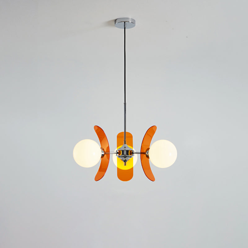 Coloured Sputnik Chandelier – Retro Modern Chrome, Glass & Acrylic Pendant