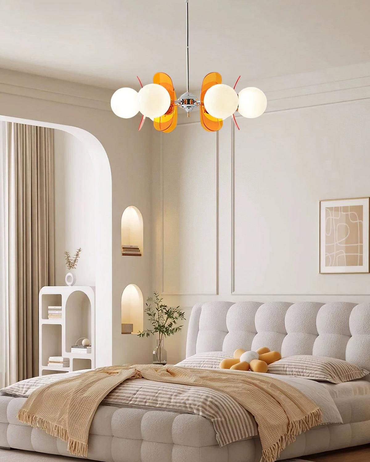 Coloured Sputnik Chandelier – Retro Modern Chrome, Glass & Acrylic Pendant