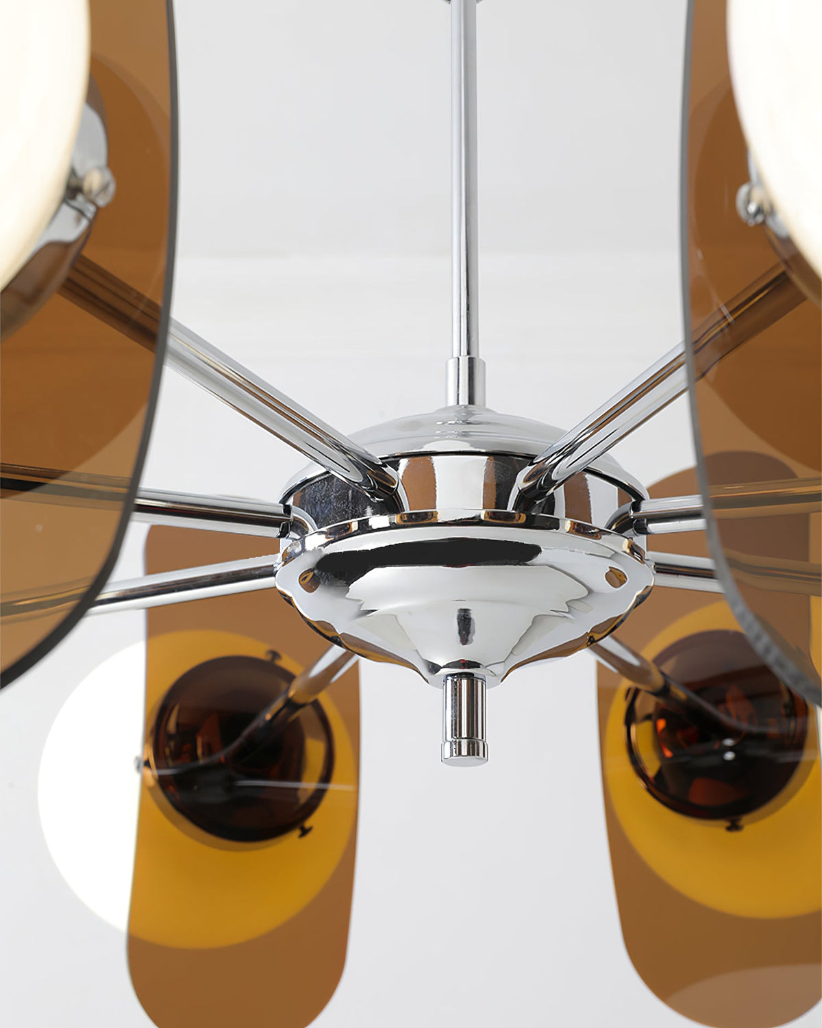 Coloured Sputnik Chandelier – Retro Modern Chrome, Glass & Acrylic Pendant