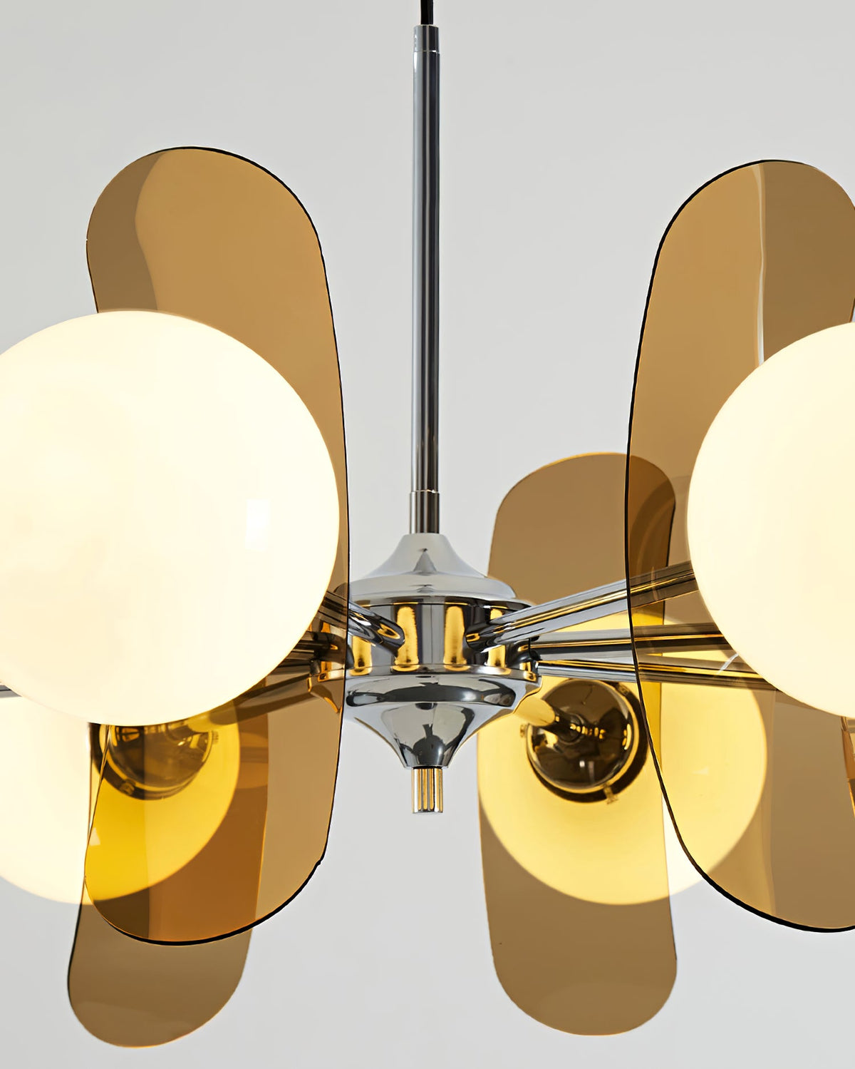 Coloured Sputnik Chandelier – Retro Modern Chrome, Glass & Acrylic Pendant