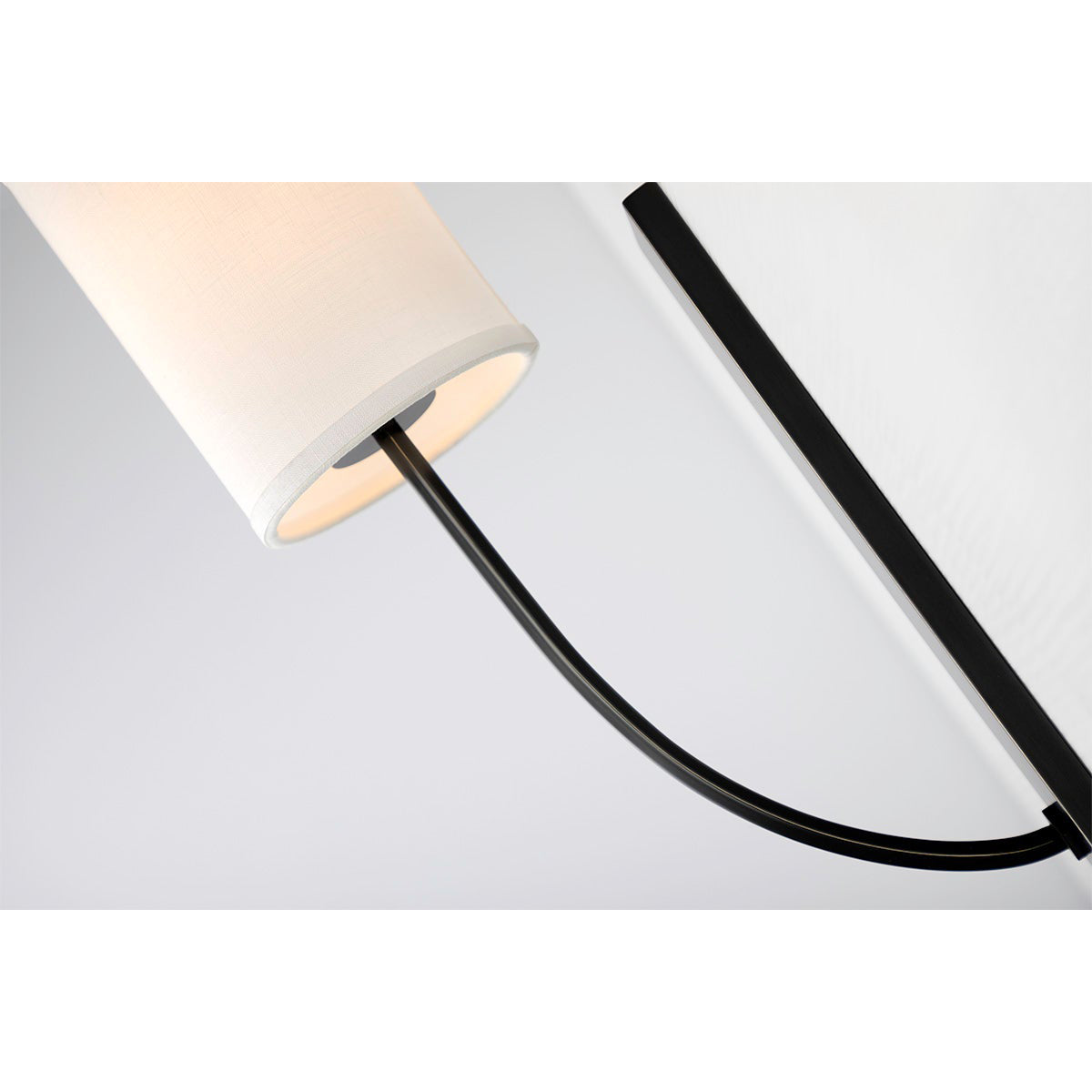 Colton Wall Lamp – Eastern Minimalist Curved Brass & Fabric Sconce