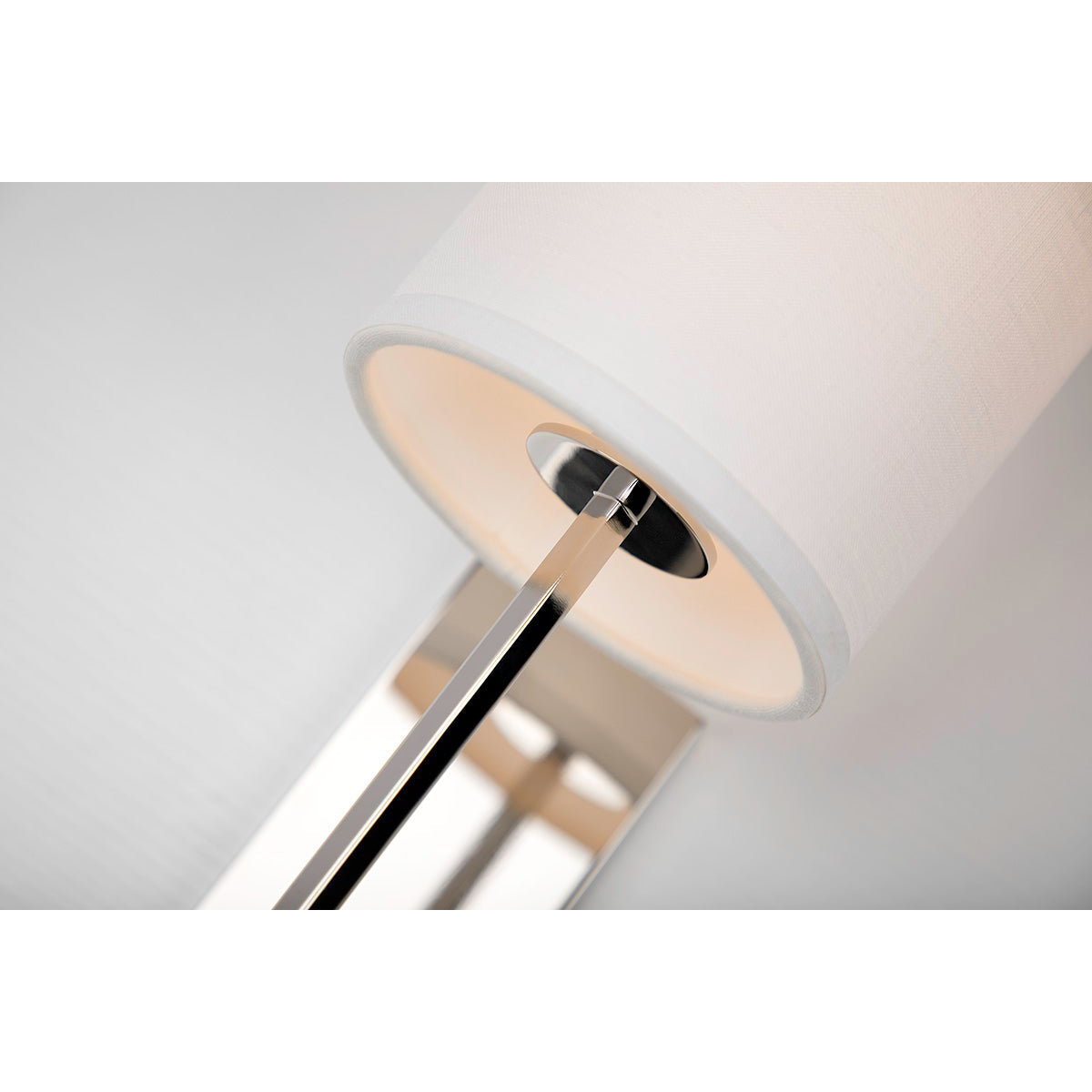 Colton Wall Lamp – Eastern Minimalist Curved Brass & Fabric Sconce