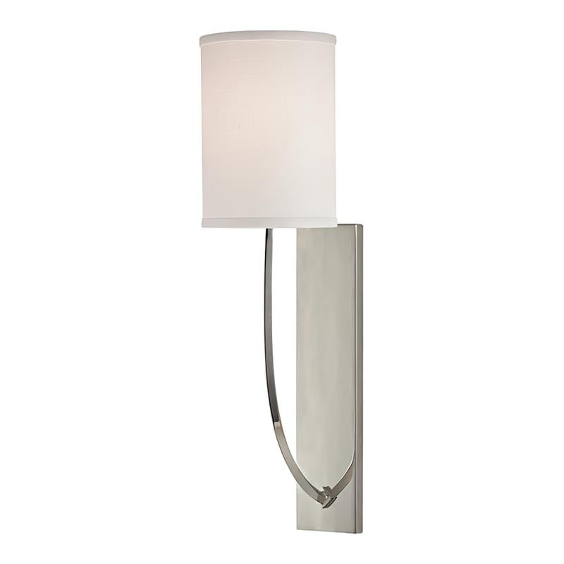 Colton Wall Lamp – Eastern Minimalist Curved Brass & Fabric Sconce