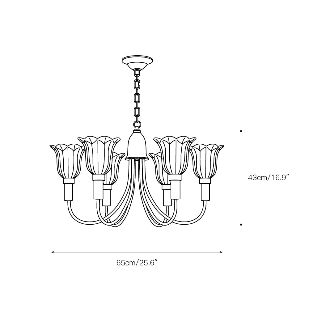 Columbia Brass Chandelier – Vintage Art Deco Brass & Glass Chandelier