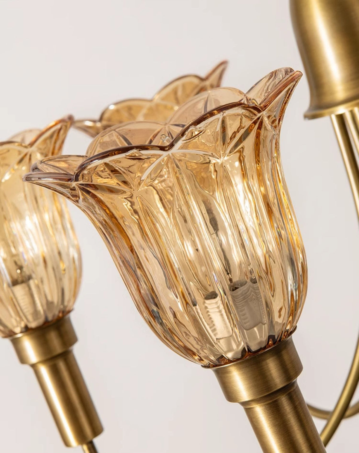 Columbia Brass Chandelier – Vintage Art Deco Brass & Glass Chandelier