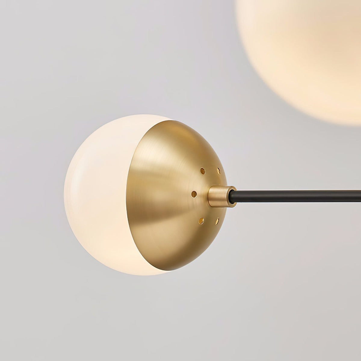 Compass Chandelier – Mid-Century Modern Brass & Glass Branching Chandelier