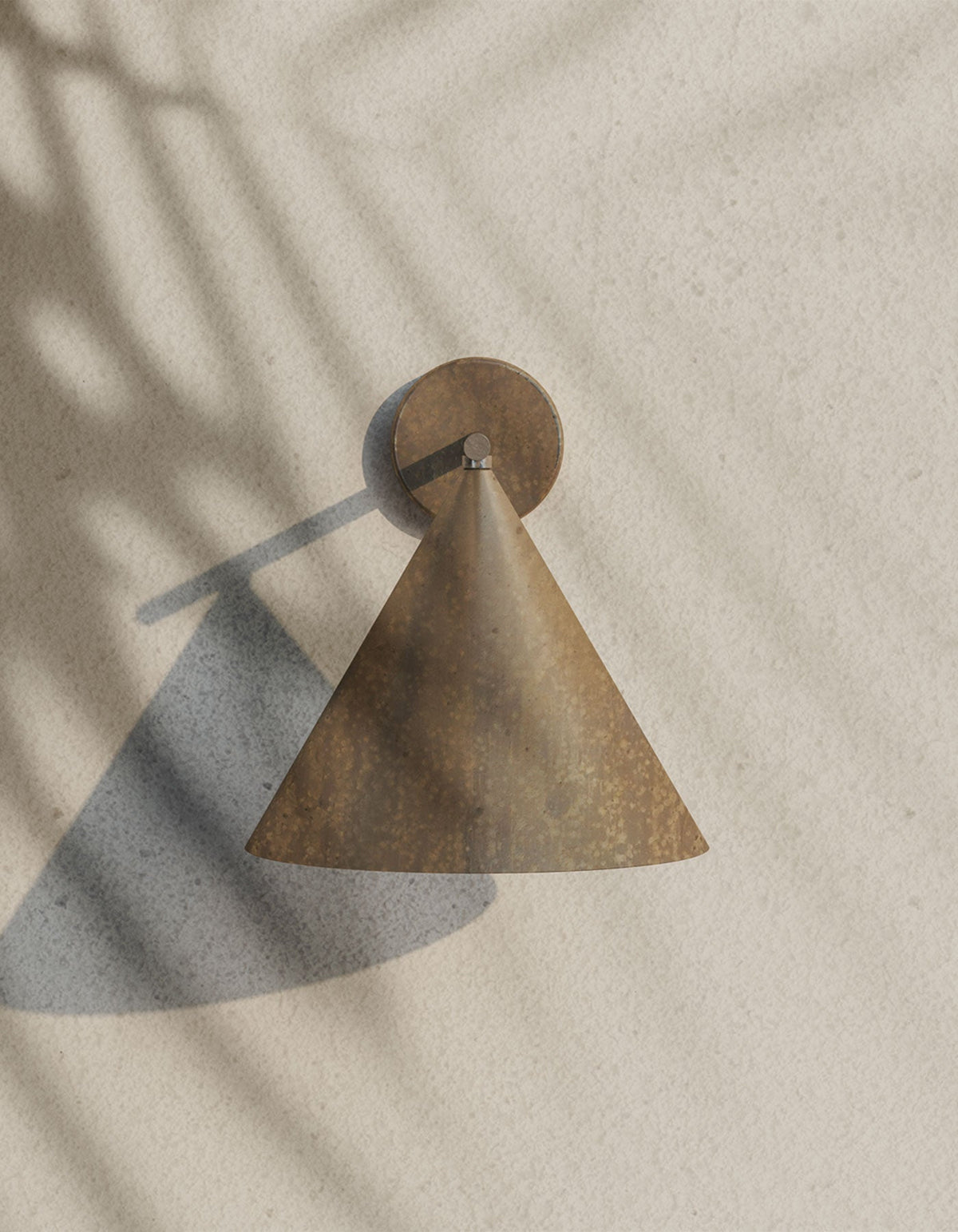 Cone Wall Lamp – Geometric Metal & Gold Leaf LED Cone Sconce