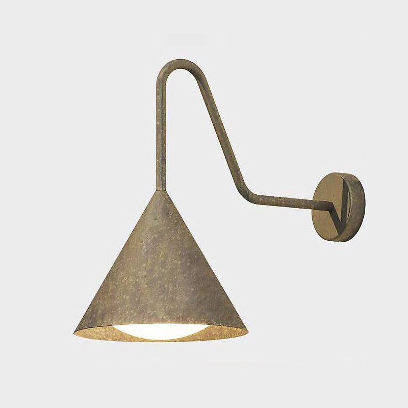 Cone Wall Lamp – Geometric Metal & Gold Leaf LED Cone Sconce