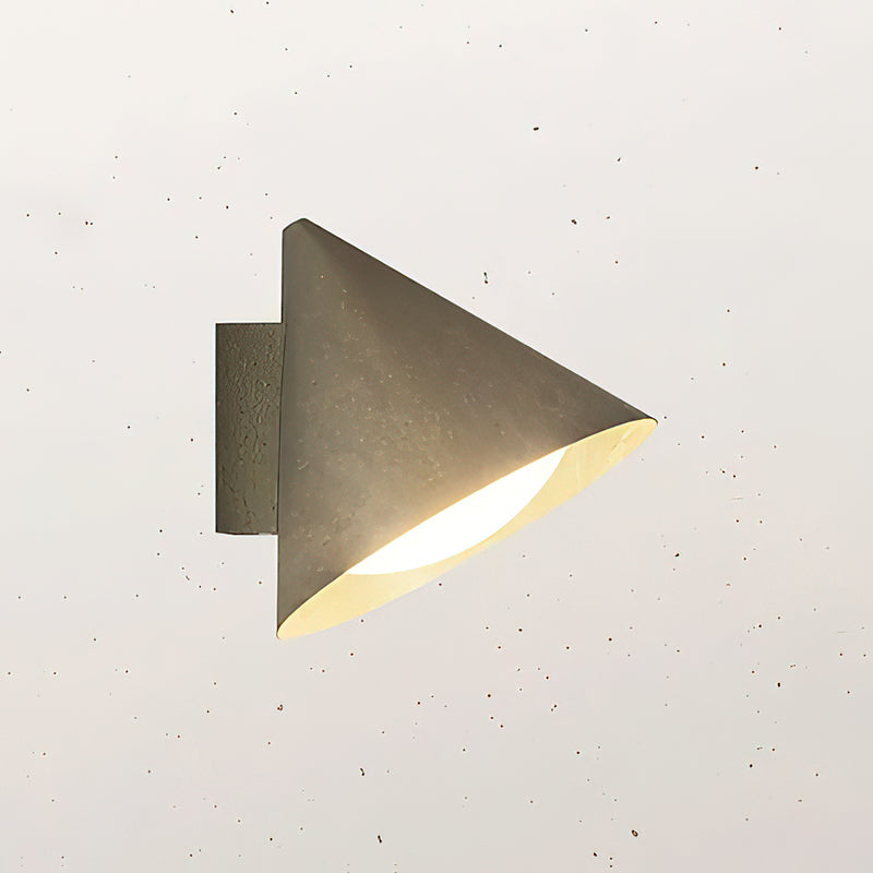 Cone Wall Lamp – Geometric Metal & Gold Leaf LED Cone Sconce