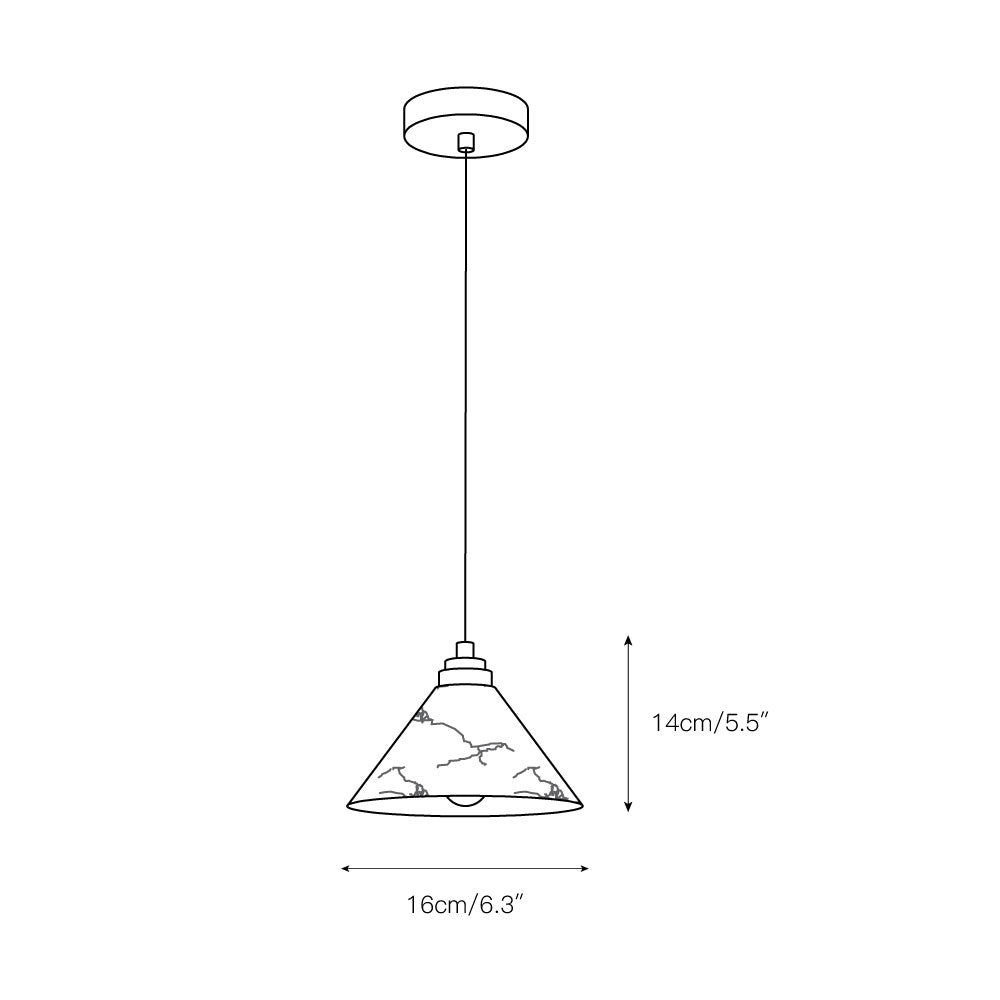 Conical Brass Alabaster Pendant Lamp – Matte Alabaster & Brass Cone Pendant