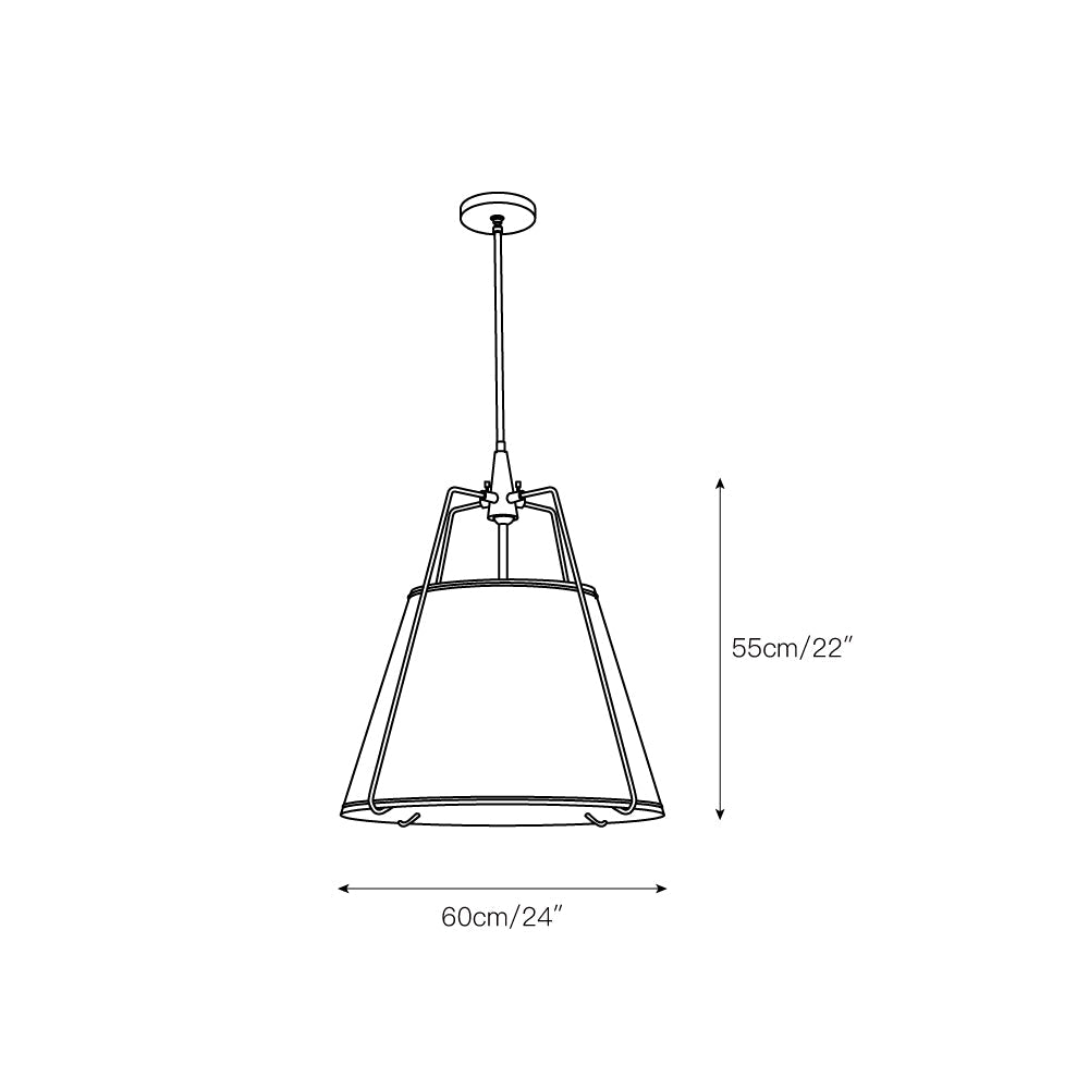 Regalia Drum Pendant Lamp - Modern Fabric & Brass Drum Light