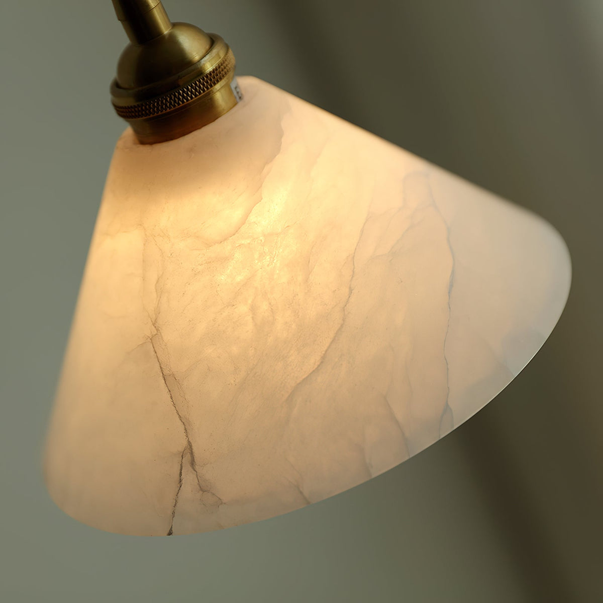 Conical Brass Alabaster Pendant Lamp – Matte Alabaster & Brass Cone Pendant