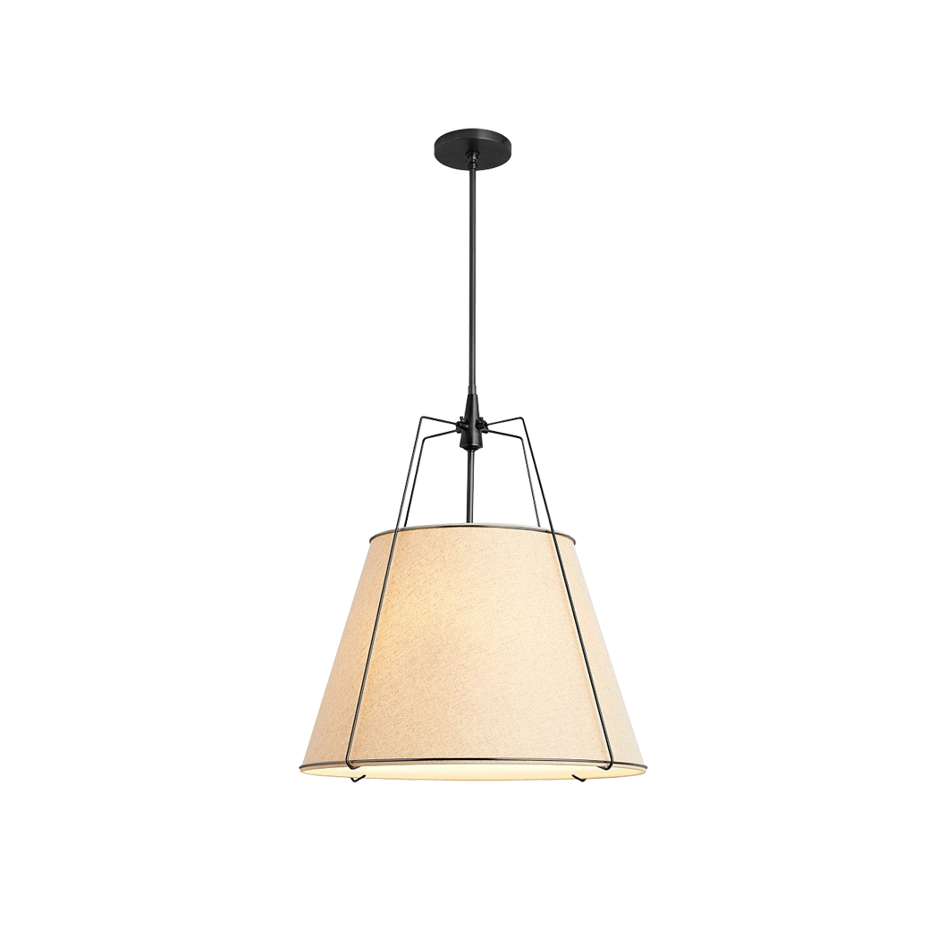 Regalia Drum Pendant Lamp - Modern Fabric & Brass Drum Light