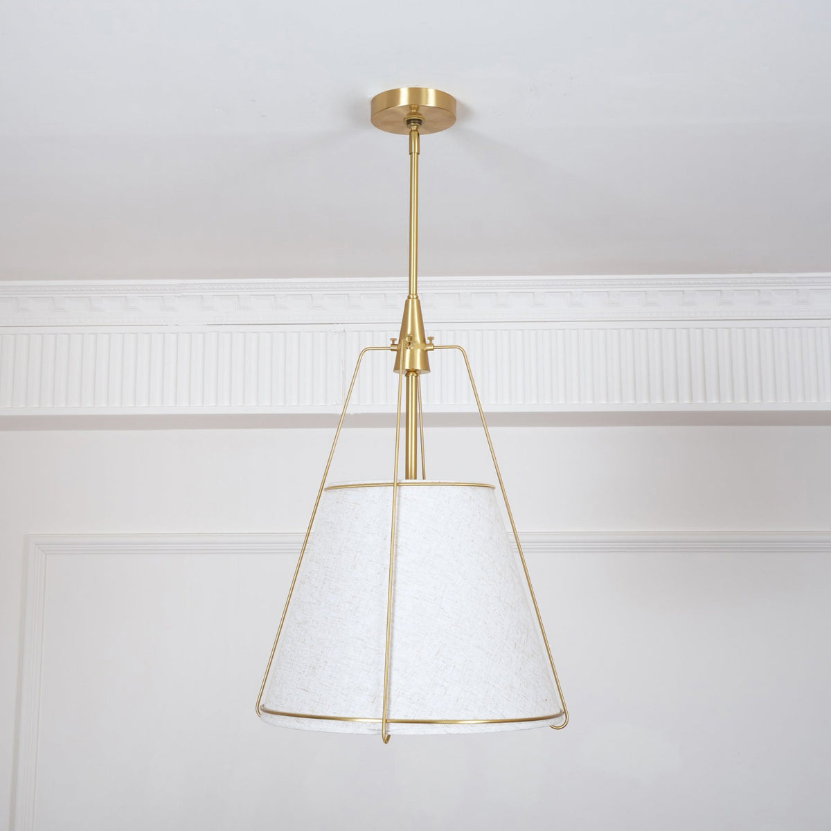 Regalia Drum Pendant Lamp - Modern Fabric & Brass Drum Light