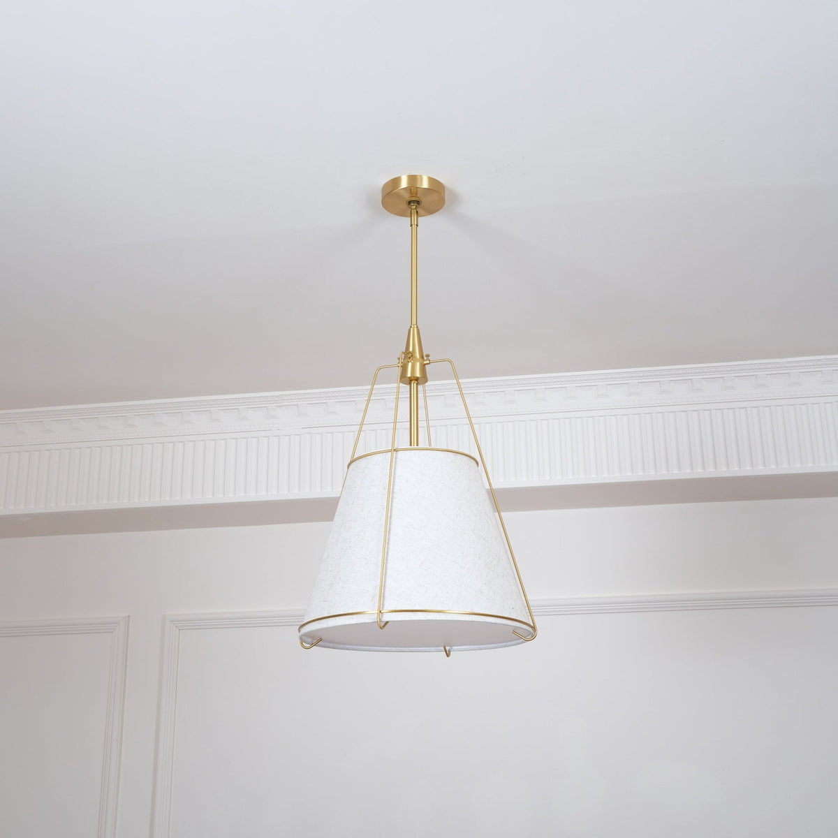 Regalia Drum Pendant Lamp - Modern Fabric & Brass Drum Light