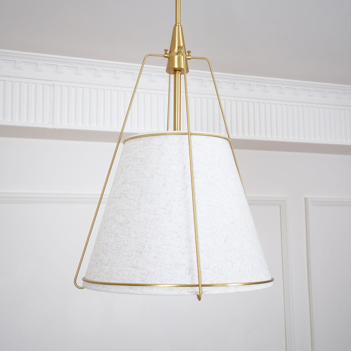 Regalia Drum Pendant Lamp - Modern Fabric & Brass Drum Light