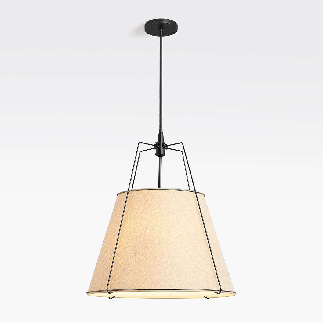 Regalia Drum Pendant Lamp - Modern Fabric & Brass Drum Light