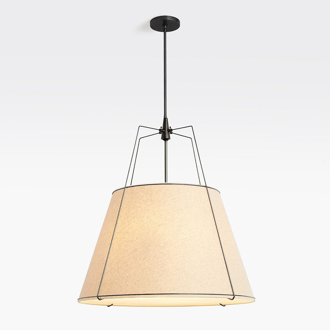 Regalia Drum Pendant Lamp - Modern Fabric & Brass Drum Light