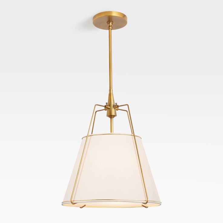 Regalia Drum Pendant Lamp - Modern Fabric & Brass Drum Light