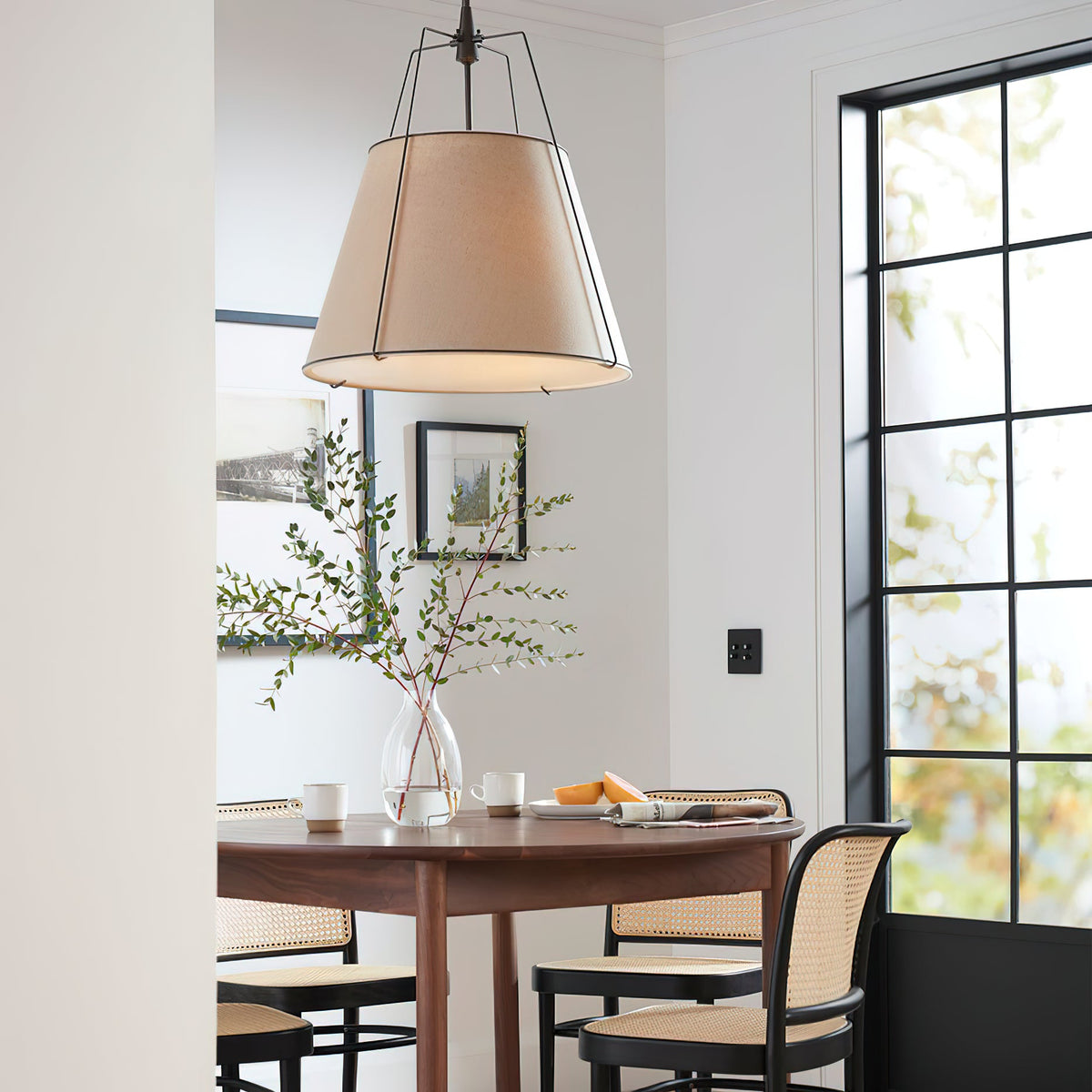 Regalia Drum Pendant Lamp - Modern Fabric & Brass Drum Light