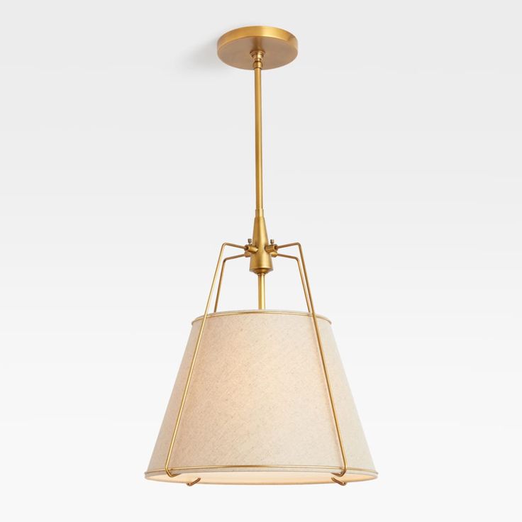 Regalia Drum Pendant Lamp - Modern Fabric & Brass Drum Light