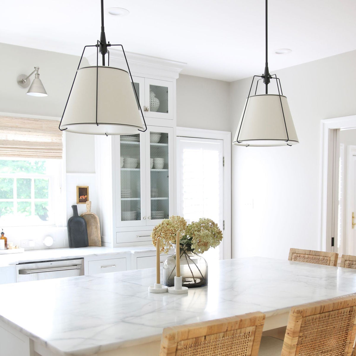 Regalia Drum Pendant Lamp - Modern Fabric & Brass Drum Light