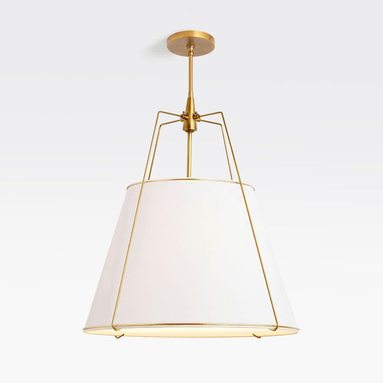Regalia Drum Pendant Lamp - Modern Fabric & Brass Drum Light