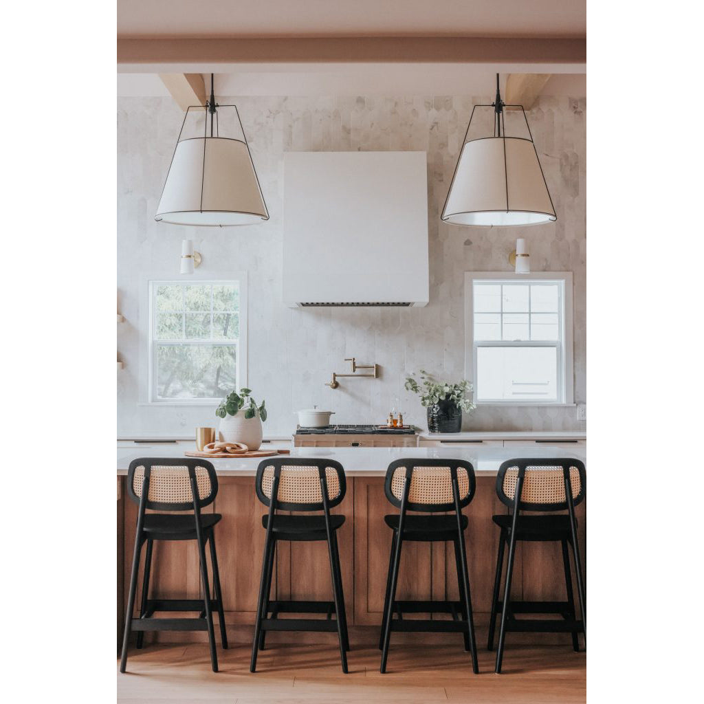 Regalia Drum Pendant Lamp - Modern Fabric & Brass Drum Light