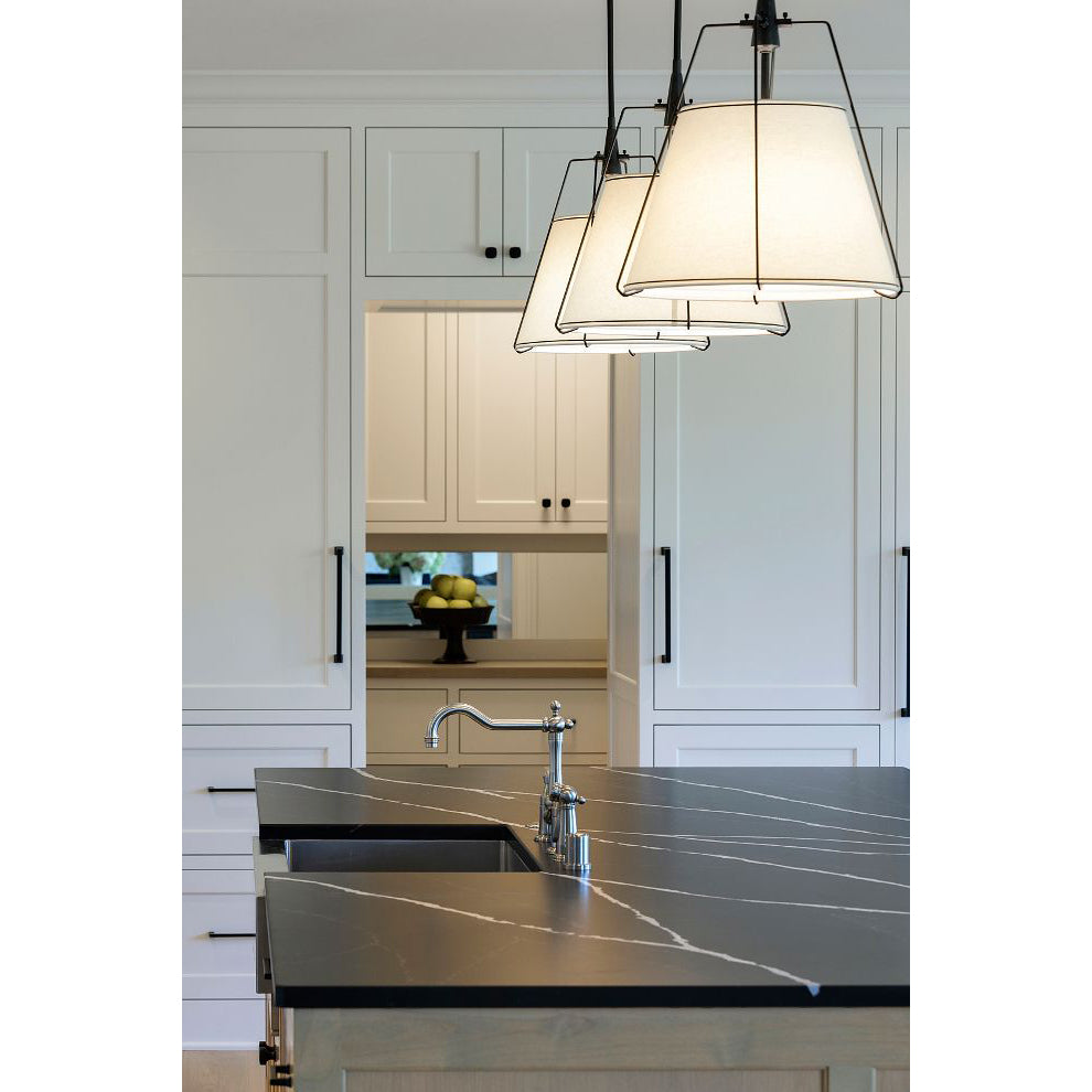 Regalia Drum Pendant Lamp - Modern Fabric & Brass Drum Light