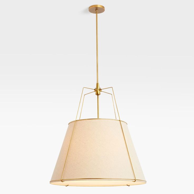 Regalia Drum Pendant Lamp - Modern Fabric & Brass Drum Light