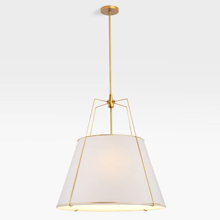 Regalia Drum Pendant Lamp - Modern Fabric & Brass Drum Light