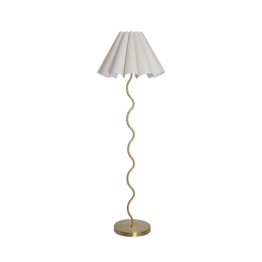 Cora Floor Lamp – Modern Metallic & Paper Shade Standing Accent Light