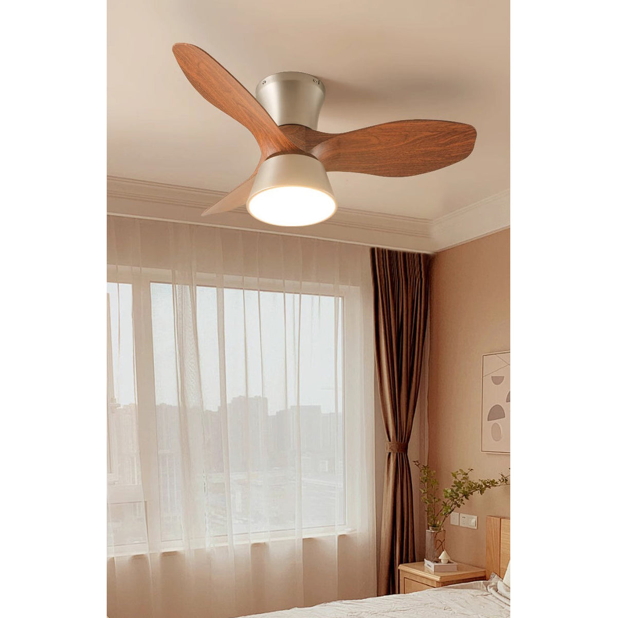 Corabelle Ceiling Fan Light – Low-Profile DC Motor LED Ceiling Fan